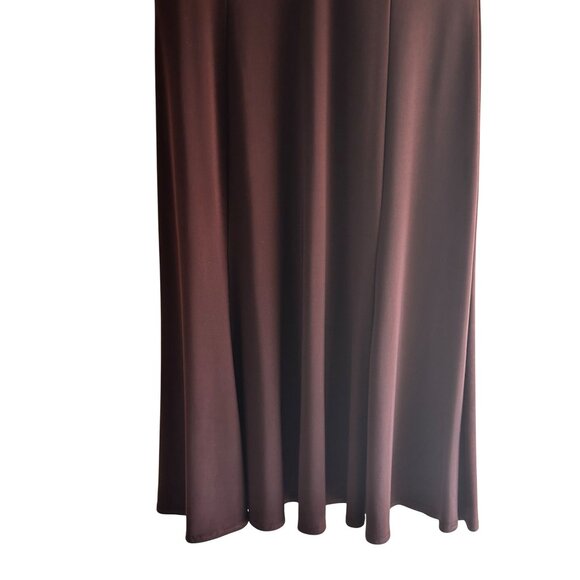 Focus Size 14 V-Neck Business Stylist Casual Sleeveless Maxi Dress Brown - Picture 8 of 13